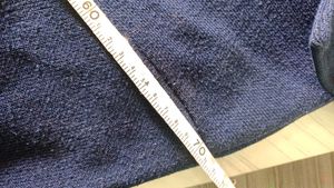 Woolen Blazer Coat Women Navy Blue Long Sweater