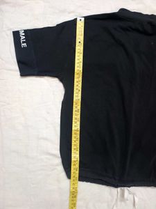 Korean style black crop top,knot on waist .