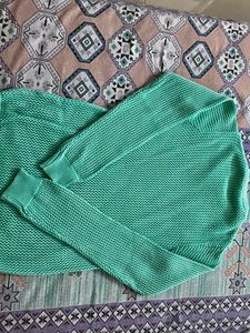 Green "Rock On" Knit Sweater
