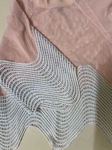 Sheer Mesh Top with Unique Wave Pattern