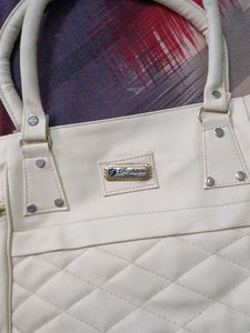 Cream Quilted Tote Bag