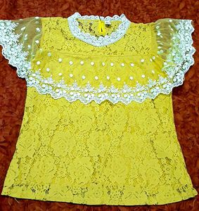 Elegant Yellow Lace Top💫