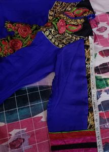 Vibrant Blue Embroidered Kurta bust 36, west 34,le