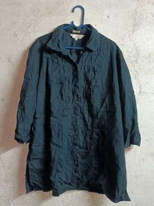 Oversized Collared Button-Up Shirt