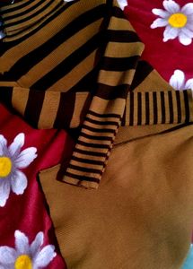 Brown Striped Knit Sweater dress