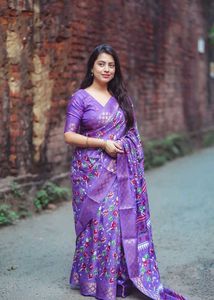 Beautiful Purple Floral Saree