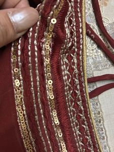Maroon Printed Anarkali Kurta