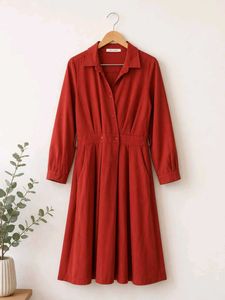 Chic rust Shirt Dress