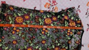 Zinc Embroidered Floral Mesh Top