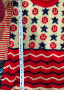 Cute Girls' Patterned Knit Sweater