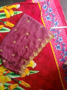 Maroon Kurta Set with Gold Embroidery