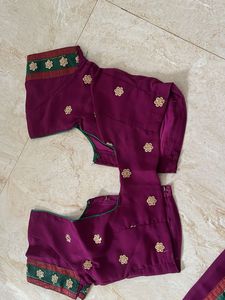 Beautiful Purple Saree with Embellishments