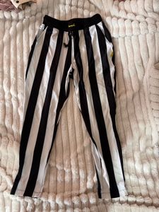 Black and White Striped Pants