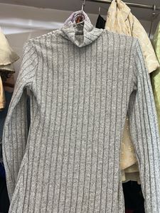 Gray Turtleneck Dress