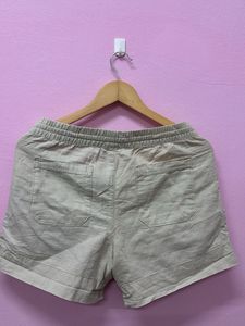 Casual Drawstring Linen Blend Shorts