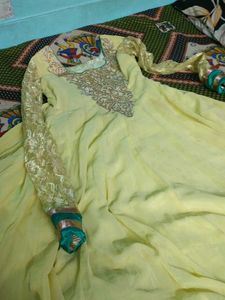 Elegant Yellow Anarkali Gown