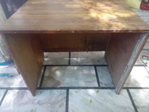 White Table with Wooden Top