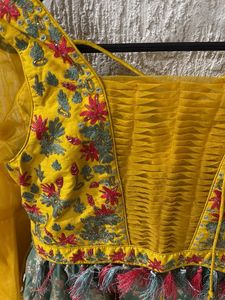 Yellow &amp; Green Lehenga Choli Set