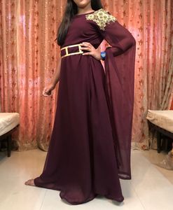 ❗️Price Drop❗️ Wine Colored Gown with Embel