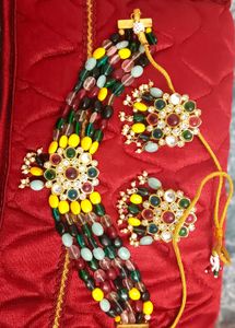 Colorful Beaded Jewellery Set with Earrings