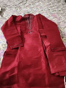 Maroon Kurta with Pajama,size 40