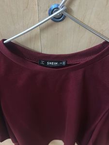 Maroon Puff Sleeve Top