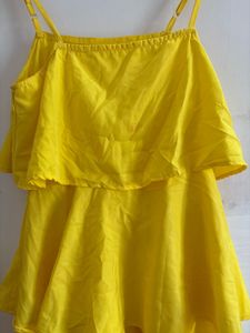 Vibrant Yellow Tiered Sundress