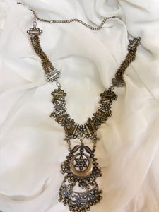 Ethnic Oxidized Silver Necklace Set