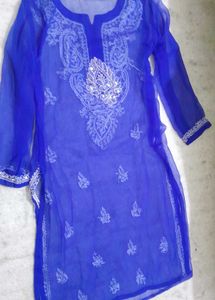 Royal Blue Embellished Kurti