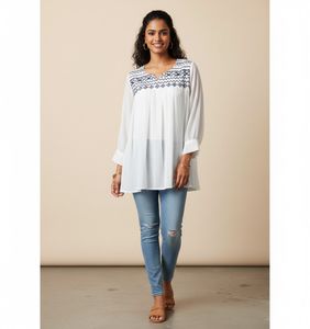 White Embroidered Top