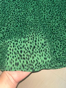 Elegant Green Leopard Print Maxi Dress