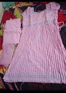 Beautiful Pink Sequined Anarkali Kurta Set