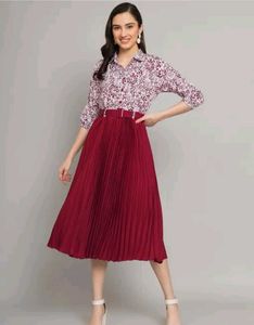 Chic Floral Print Shirt Dress