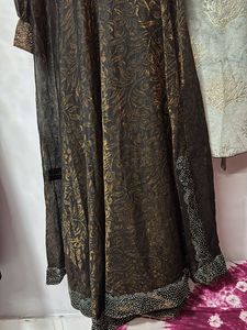 Elegant Embellished Black &amp; Gold Gown