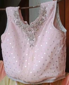 Pink Embroidered Lehenga Choli Set for girls