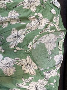 Light Green Floral Button-Up Tunic