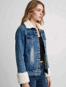Women's Denim Jacket with Fur Lining