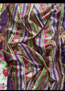 Vibrant Purple Saree with Gold Embroidery