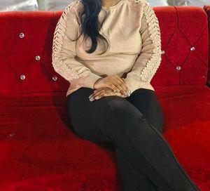Embellished Sleeve Knit Top