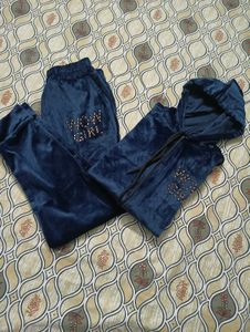 Blue Velvet Tracksuit - WOW GIRL
