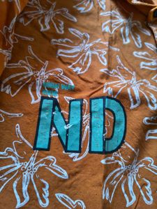 Orange Floral Print Shirt