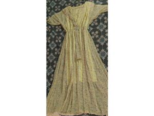 Elegant Yellow Floral Maxi Dress