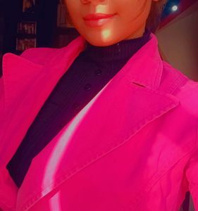 Pink Shade Denim Fabric Blazer Jacket