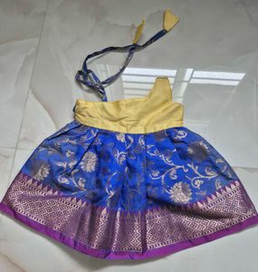 Beautiful Blue & Gold Baby Dress