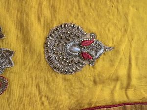 Elegant Yellow Embroidered Saree
