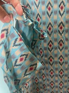 Light Blue Geometric Print Kurta