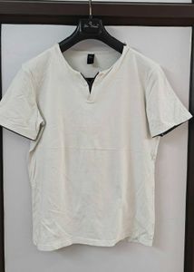 Comfortable White V-Neck T-Shirt