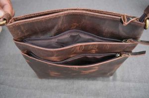 Vintage Leather Crossbody Bag Unisex