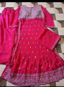 Price reduced Elegant Pink Embroidered Suit
