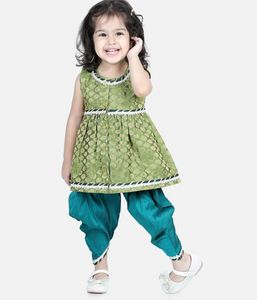 jacquard detailed fit flare top with dhoti 4-5 yrs